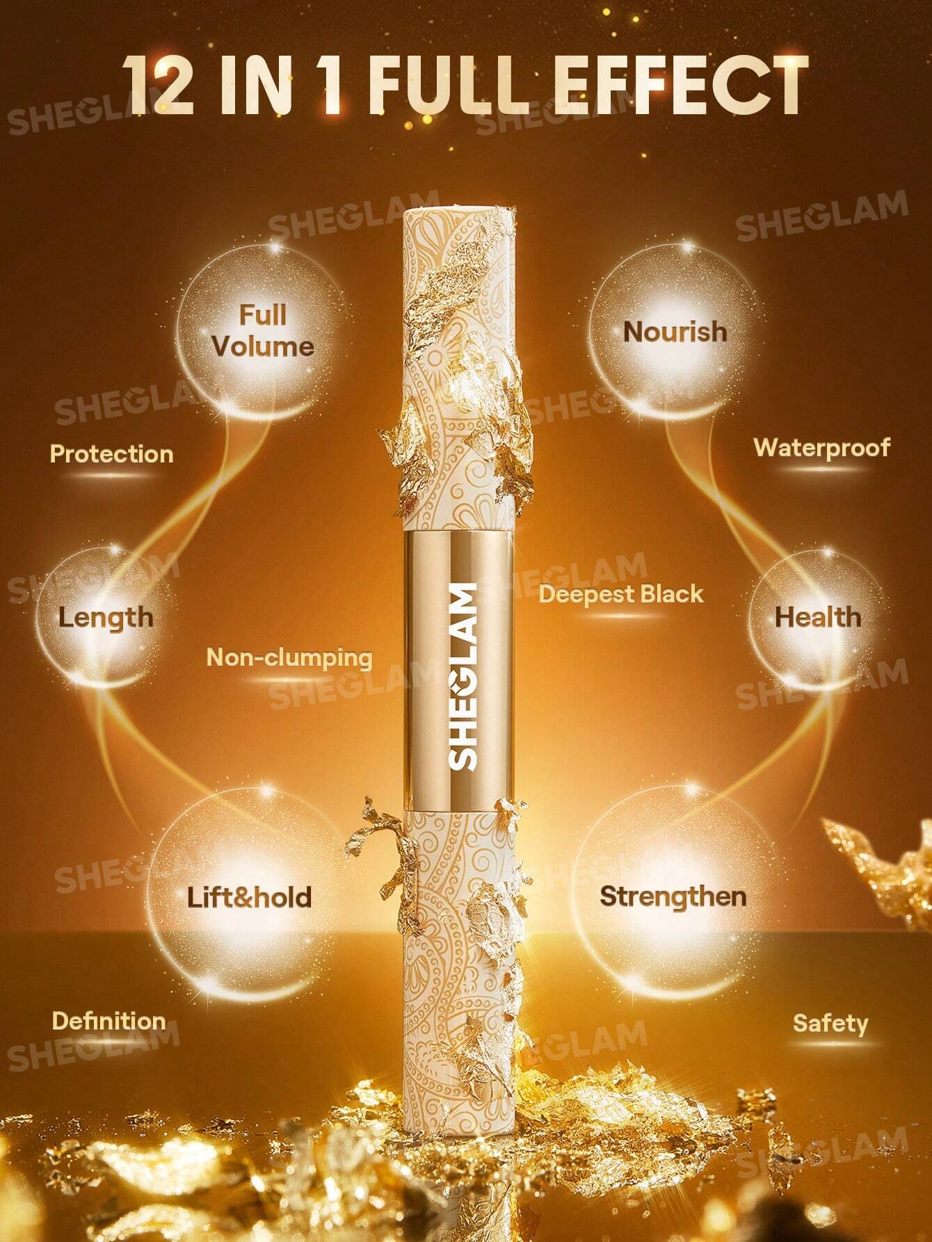 Máscara de pestañas multifunción todo en uno 24k