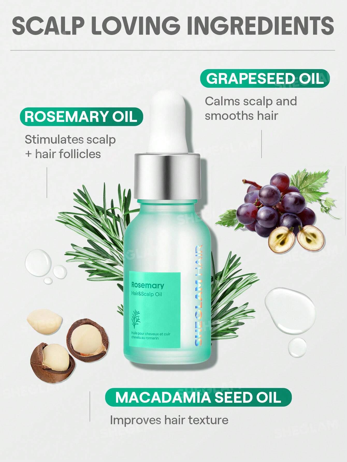 Aceite de romero para cabello y cuero cabelludo - 15 ml