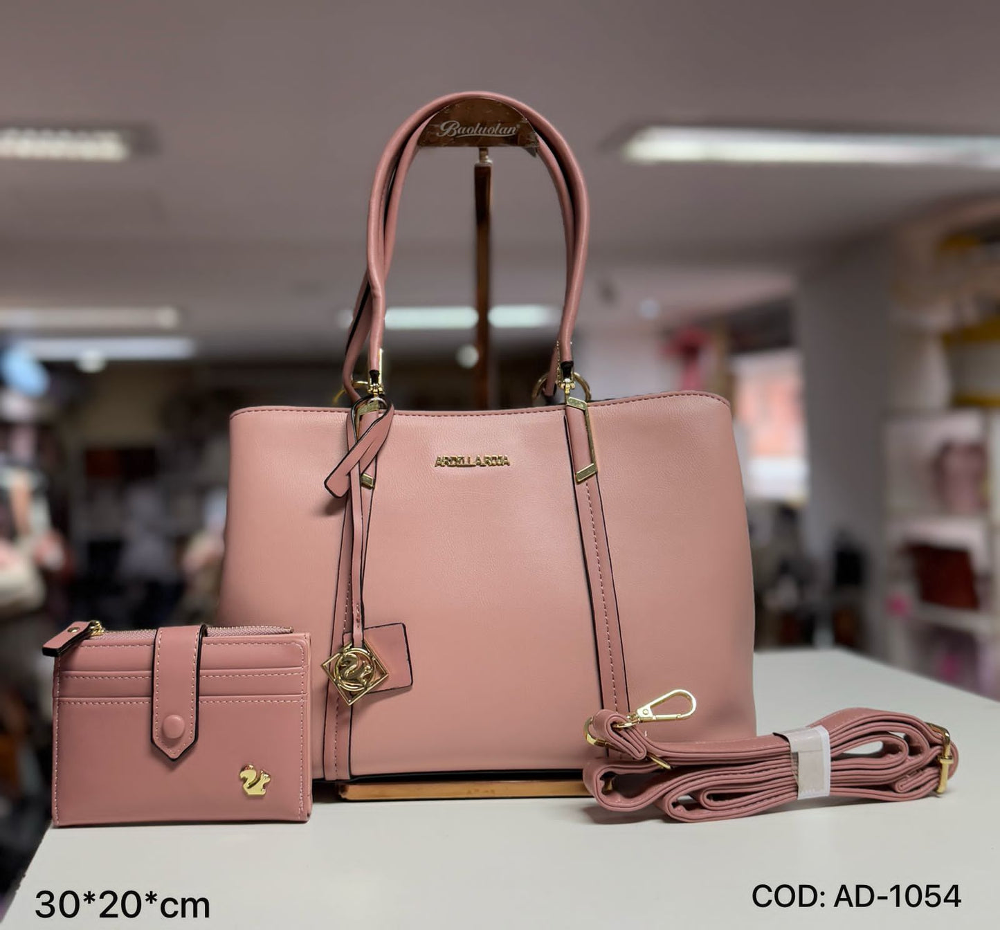 Cartera Elegancia Clásica Ardilla Roja + Porta Tarjetas a Juego