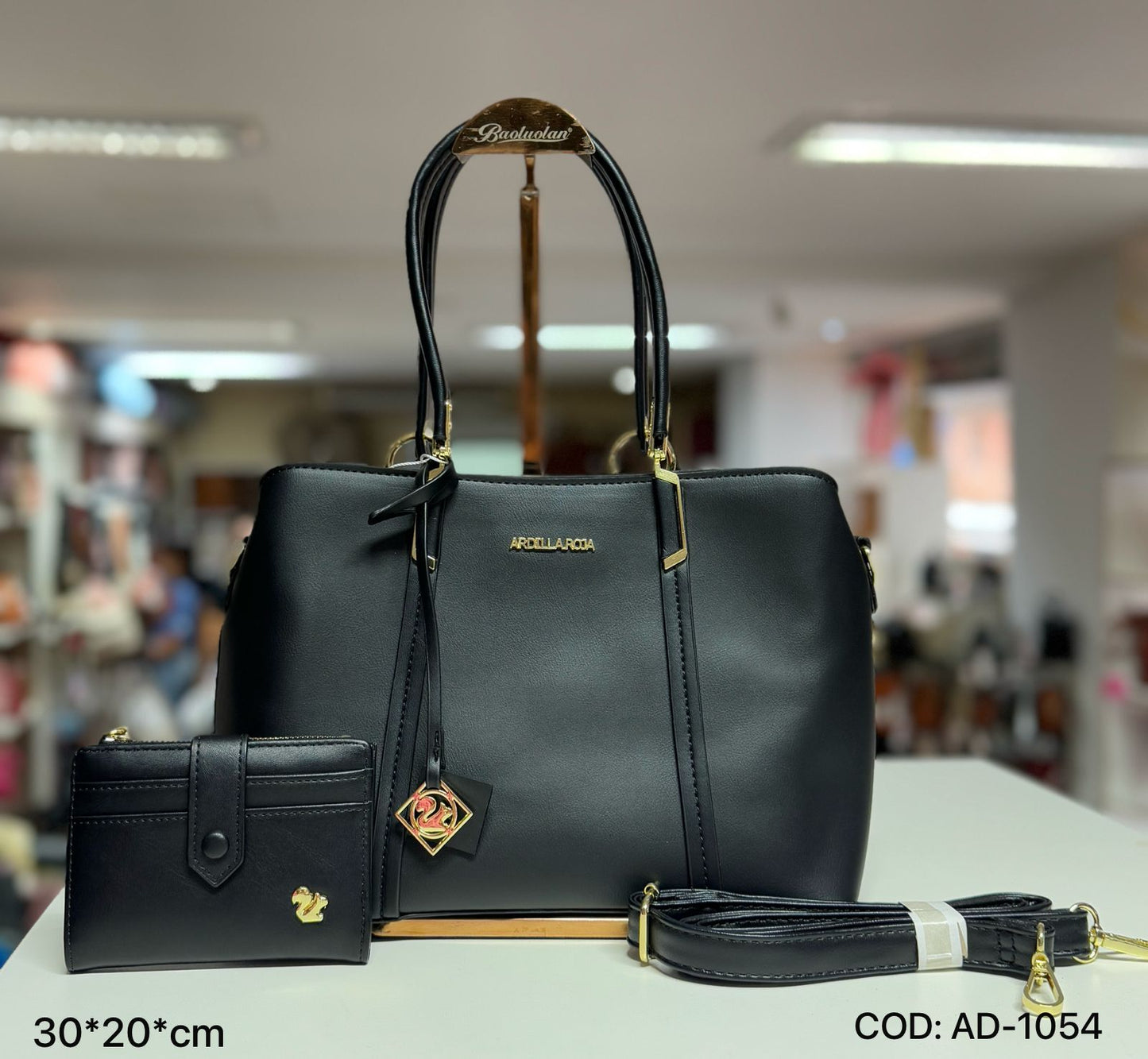 Cartera Elegancia Clásica Ardilla Roja + Porta Tarjetas a Juego